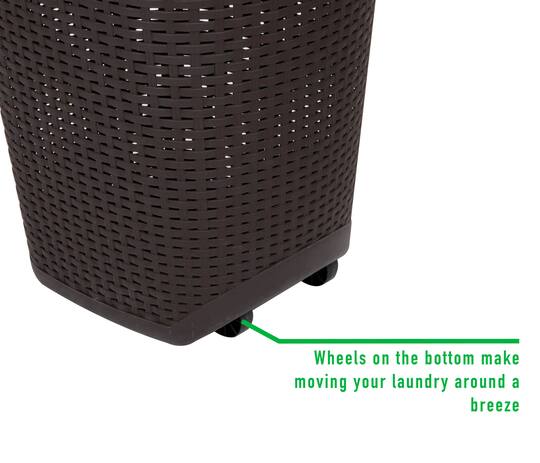 Mind Reader 60L Wheeled Hamper with Cutout Handle